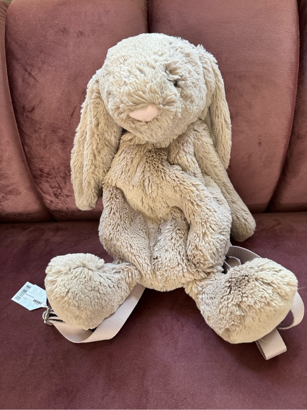 NWT Jellycat Beige Bashful Bunny Plush Backpack